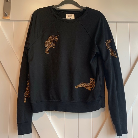 Anthropologie Tiger Black Sweatshirt 